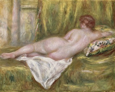 Nudo reclinato di schiena, riposo dopo il bagno da Pierre Auguste Renoir